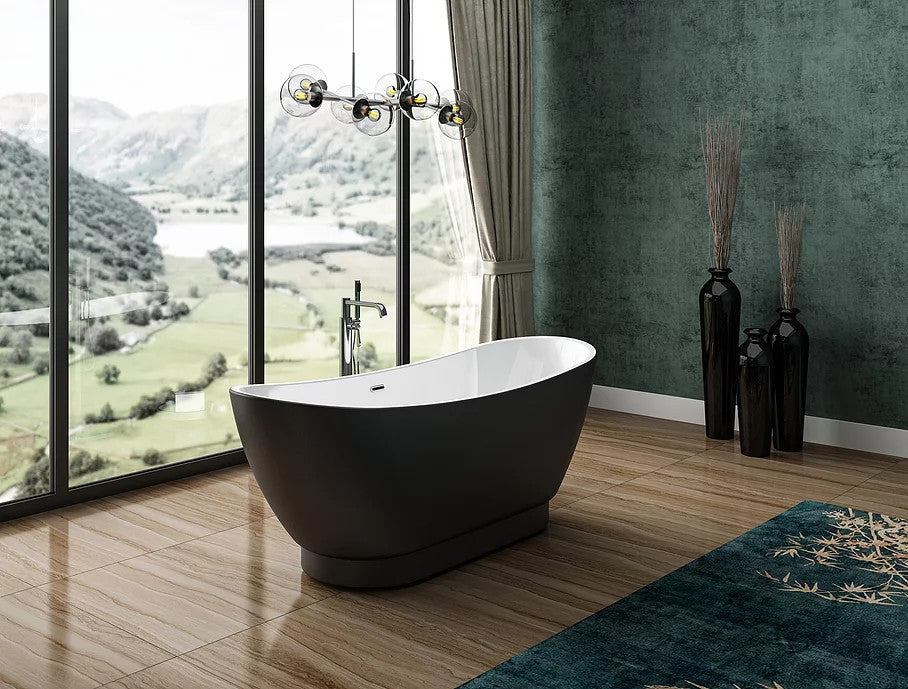 Black store freestanding bath