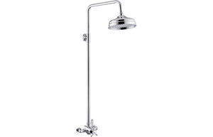 Victoria Traditional Thermostatic Exposed Shower Valve with Rigid Riser and Raincan Shower Head Chrome