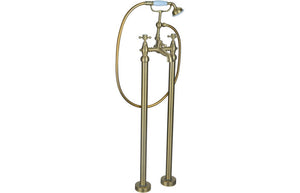 Ladtow Floorstanding Bath Shower Mixer Tap Brushed Brass