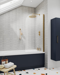 NUIE RADIUS BRUSHED BRASS BATH SCREEN