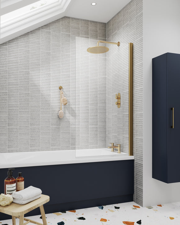 NUIE SQUARE BRUSHED BRASS BATH SCREEN